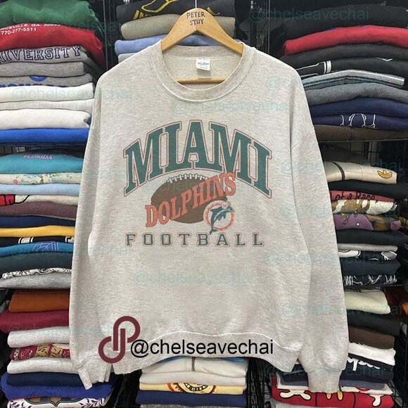 Vintage Miami Dolphins Football Sweatshirt, Retro NFL Miami Dolphins Shirt Tee - Picture 1 of 2